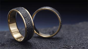 Обручальные кольца из разных металлов